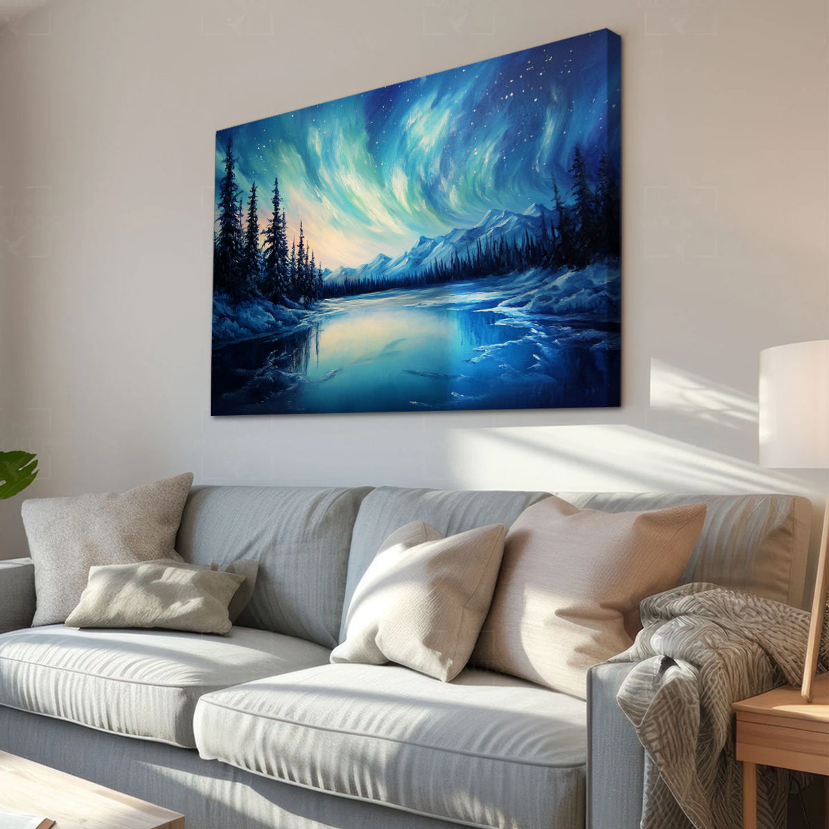 Aurora Dreams Landscape Abstract Canvas Wall Art