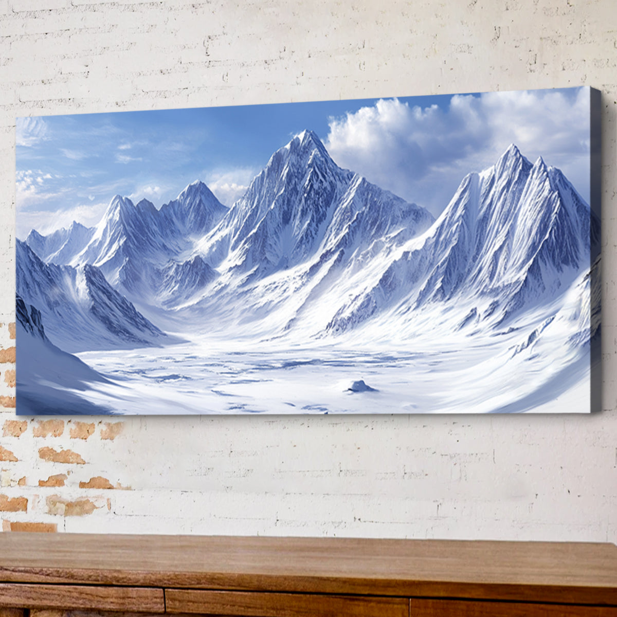 Majestic Peaks Landscape Abstract Canvas Wall Art