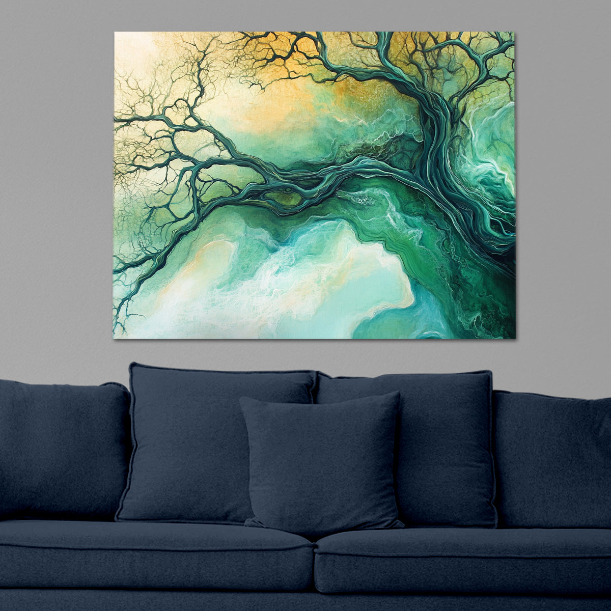 Serene Tree Nature Abstract Canvas Wall Art