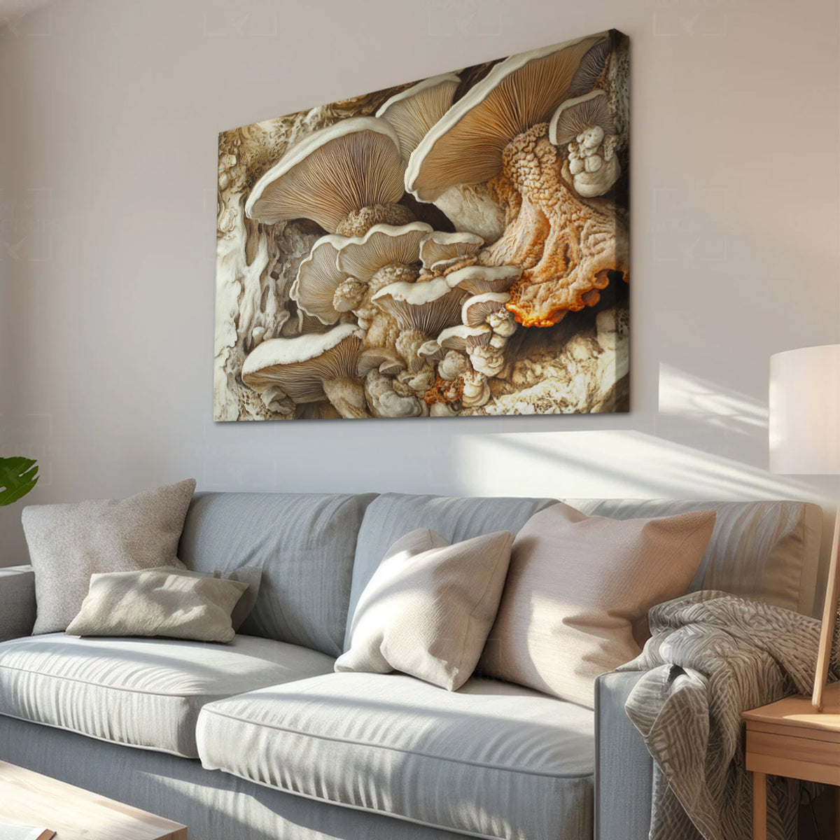 Earthly Fungi Nature Abstract Canvas Wall Art for Living Room