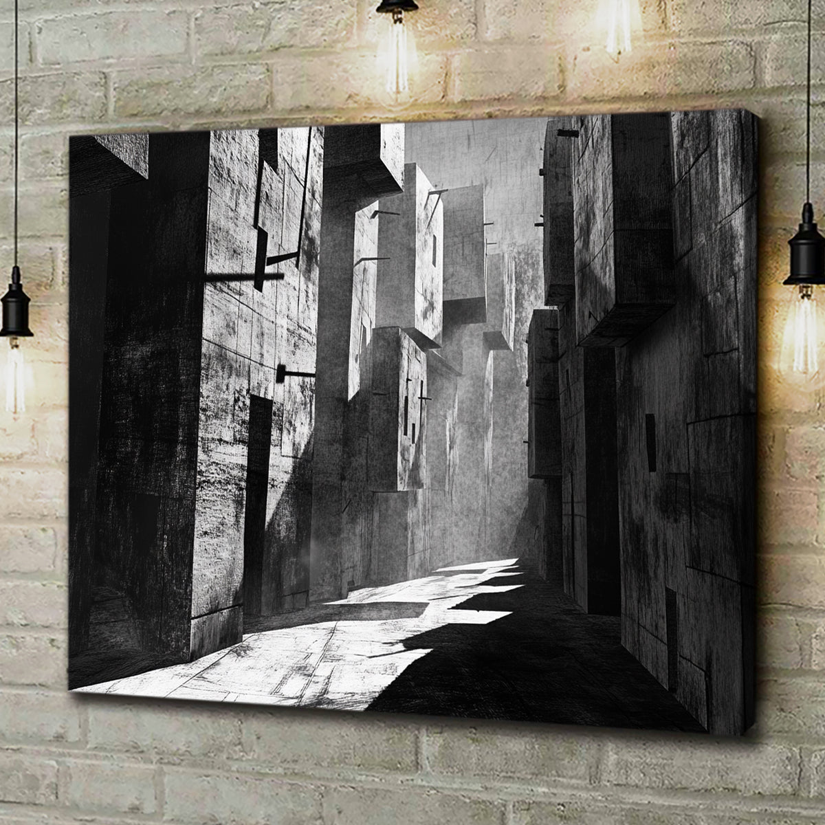 Monochrome Passage Minimalist Abstract Canvas Wall Art