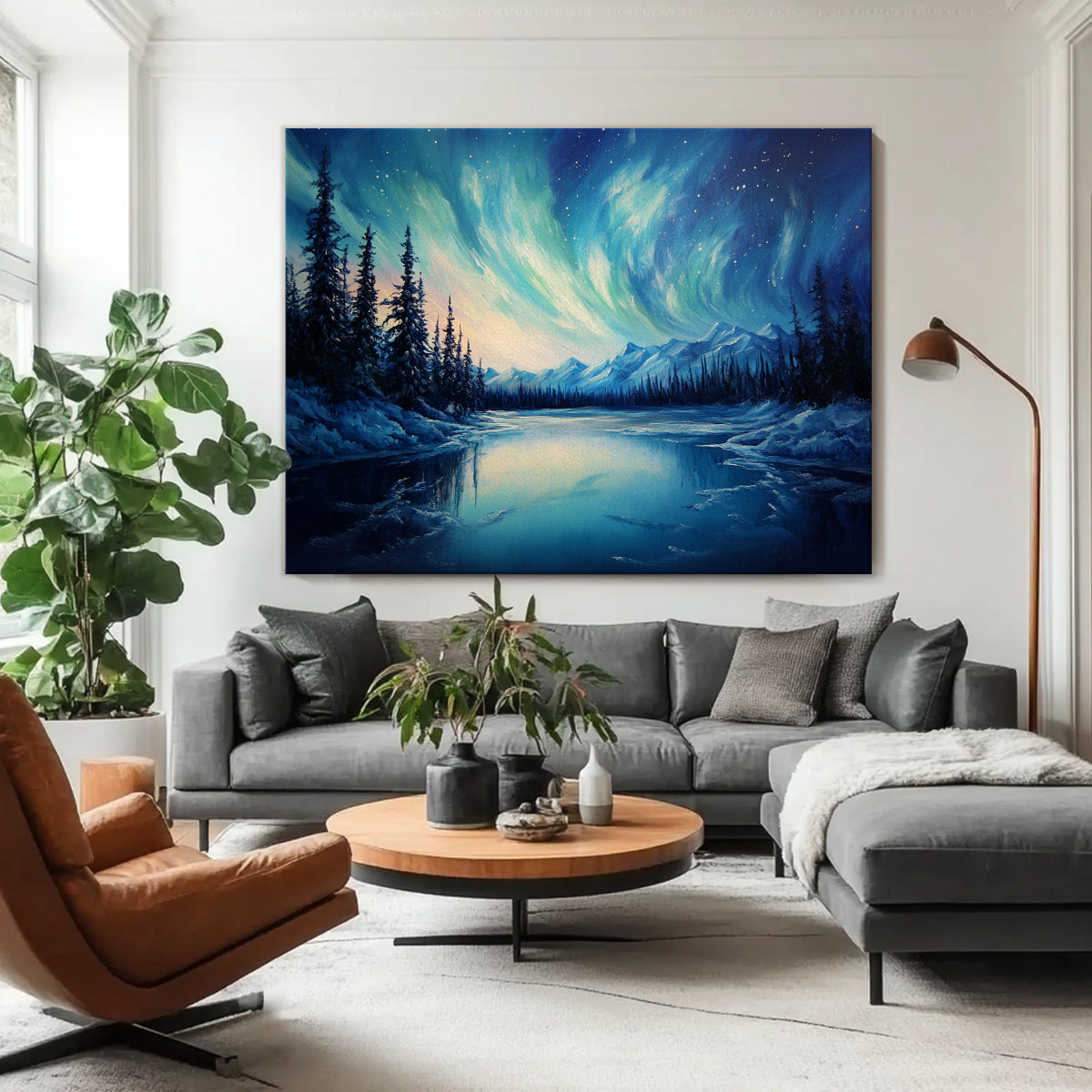 Aurora Dreams Landscape Abstract Canvas Wall Art