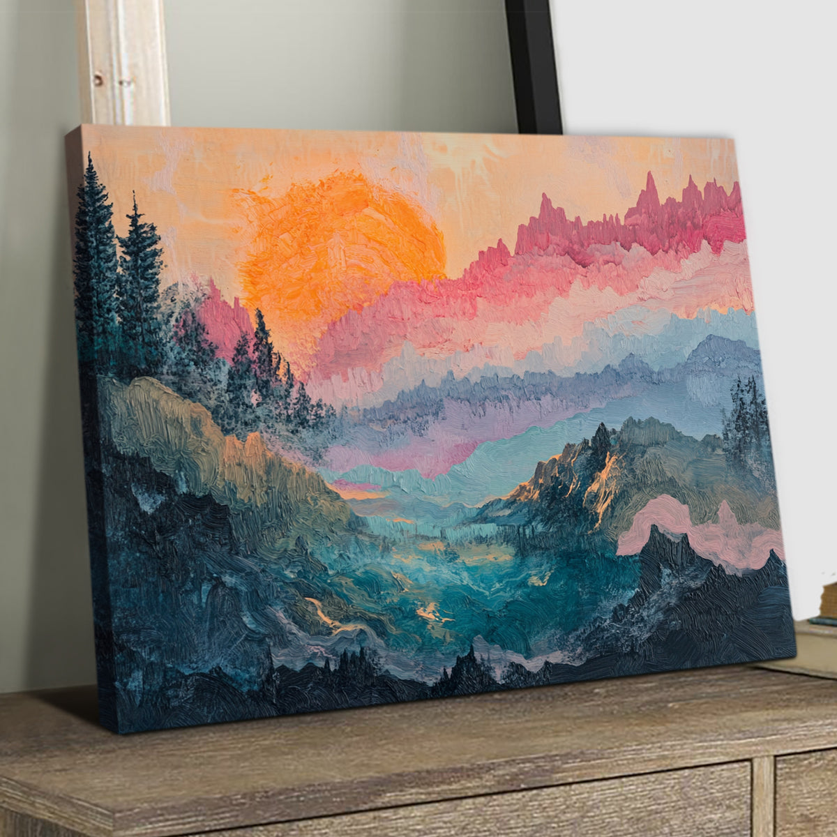 Dawn's Embrace Landscape Abstract Canvas Wall Art