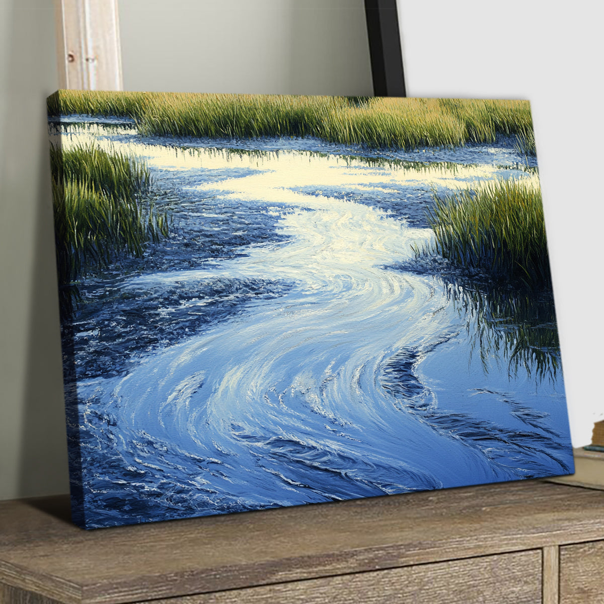 Serene Waters Natural Landscape Abstract Canvas Wall Art
