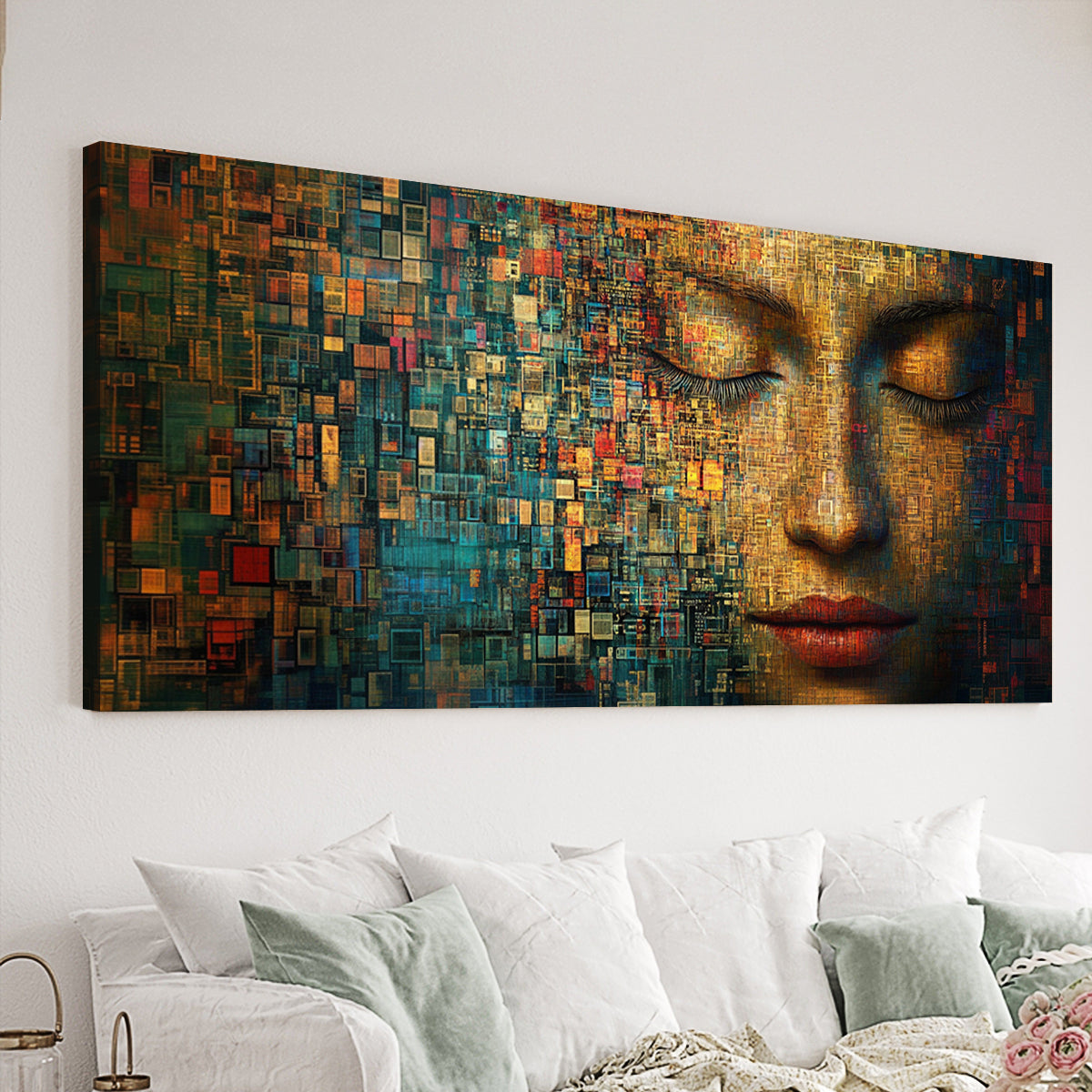 Digital Serenity Surrealism Abstract Canvas Wall Art