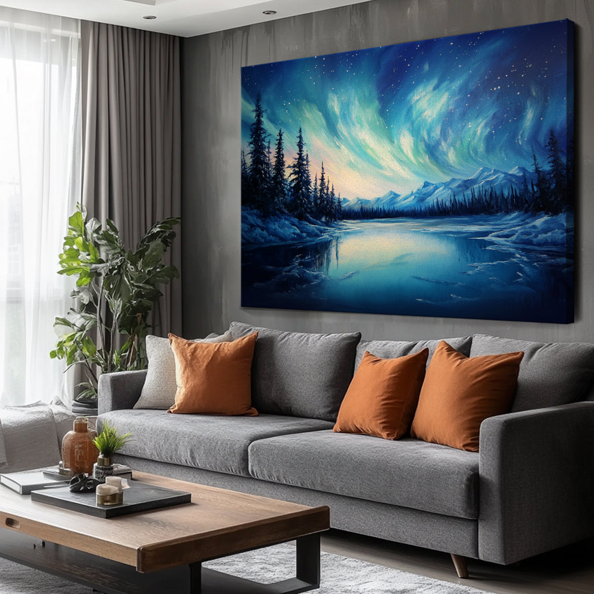 Aurora Dreams Landscape Abstract Canvas Wall Art