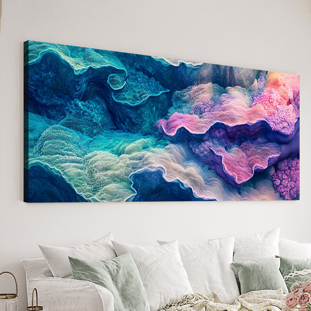 Serene Waves Surreal Abstract Canvas Wall Art for Living Room