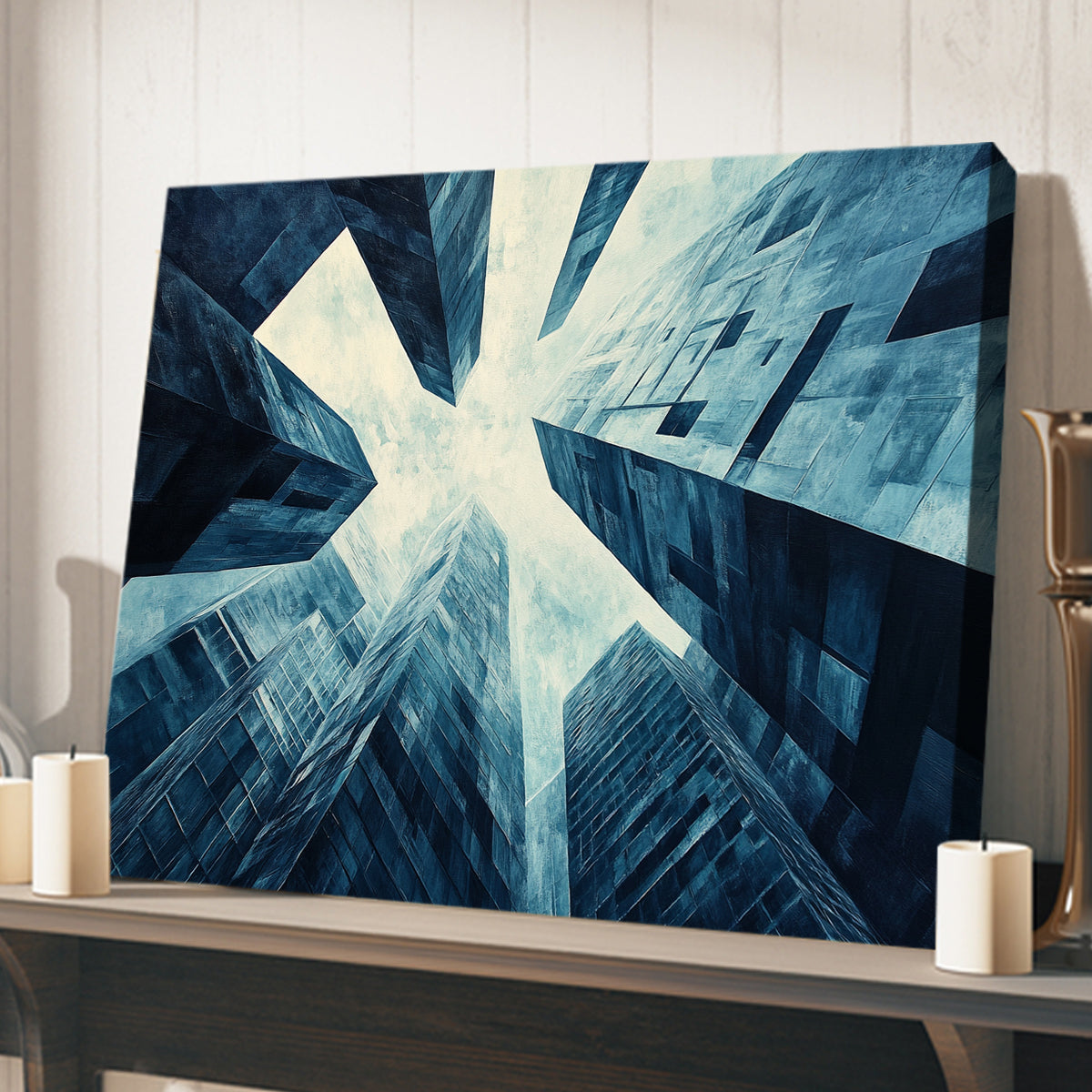 Skyward Ascent Modern Architecture Abstract Canvas Wall Art