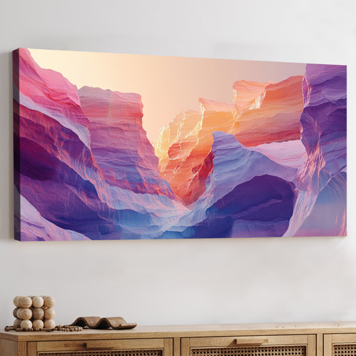 Twilight Canyons Landscape Abstract Canvas Wall Art