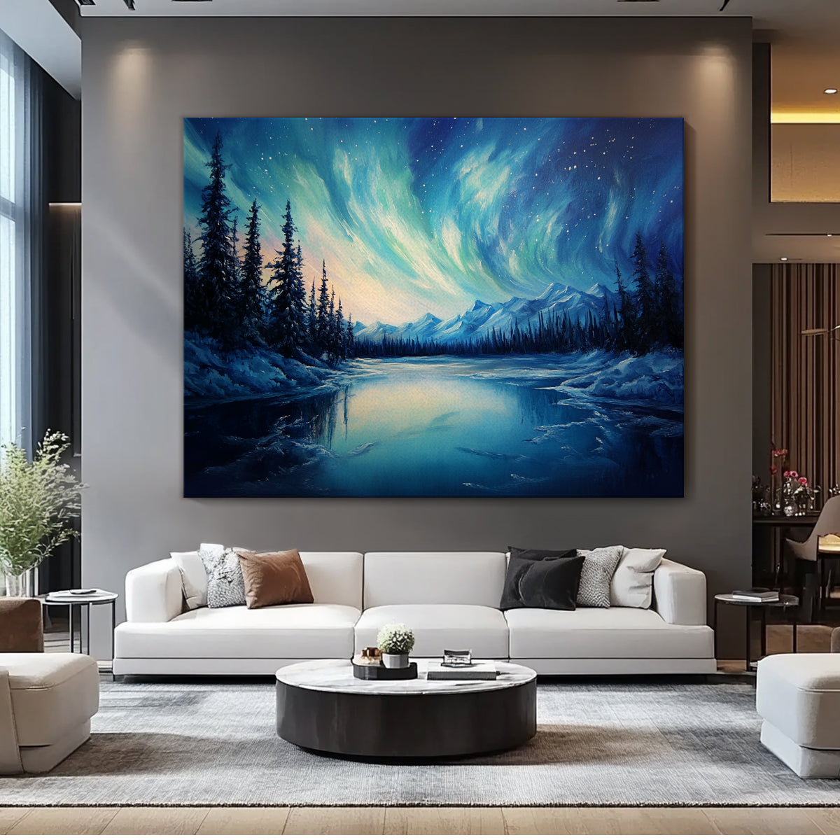 Aurora Dreams Landscape Abstract Canvas Wall Art