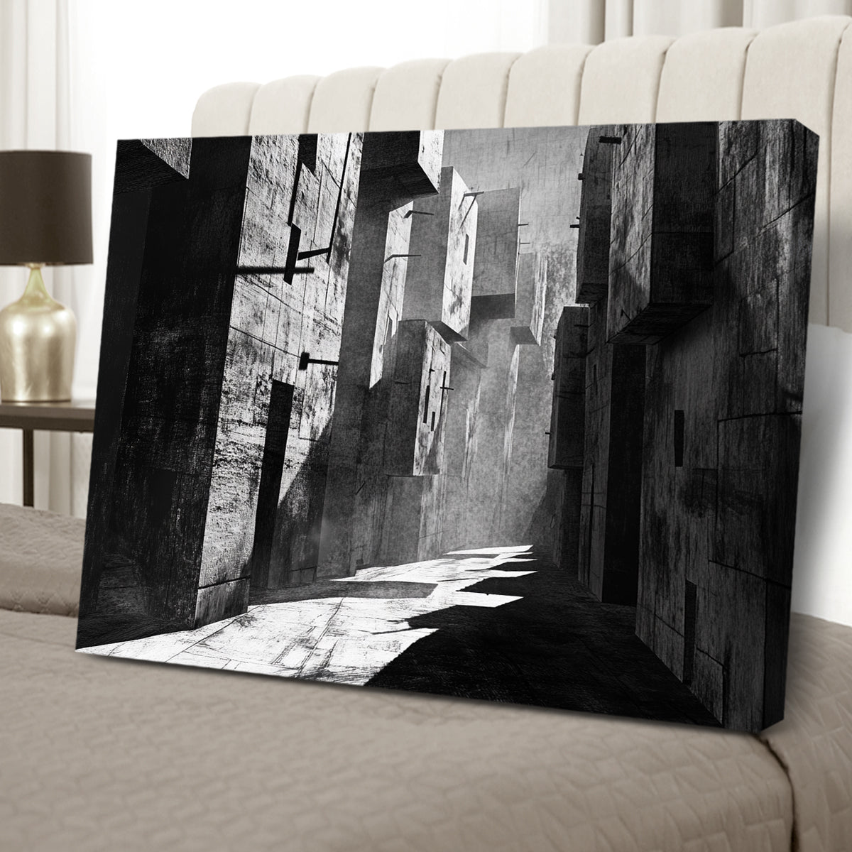Monochrome Passage Minimalist Abstract Canvas Wall Art