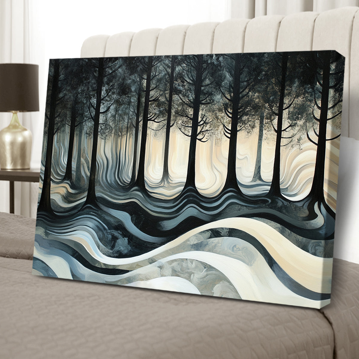 Whispering Woods Nature Abstract Canvas Wall Art for Living Room