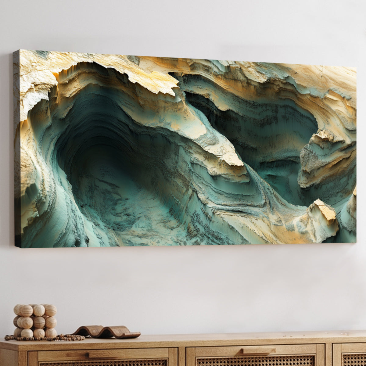 Echoes of Erosion Landscape Abstract Canvas Wall Art