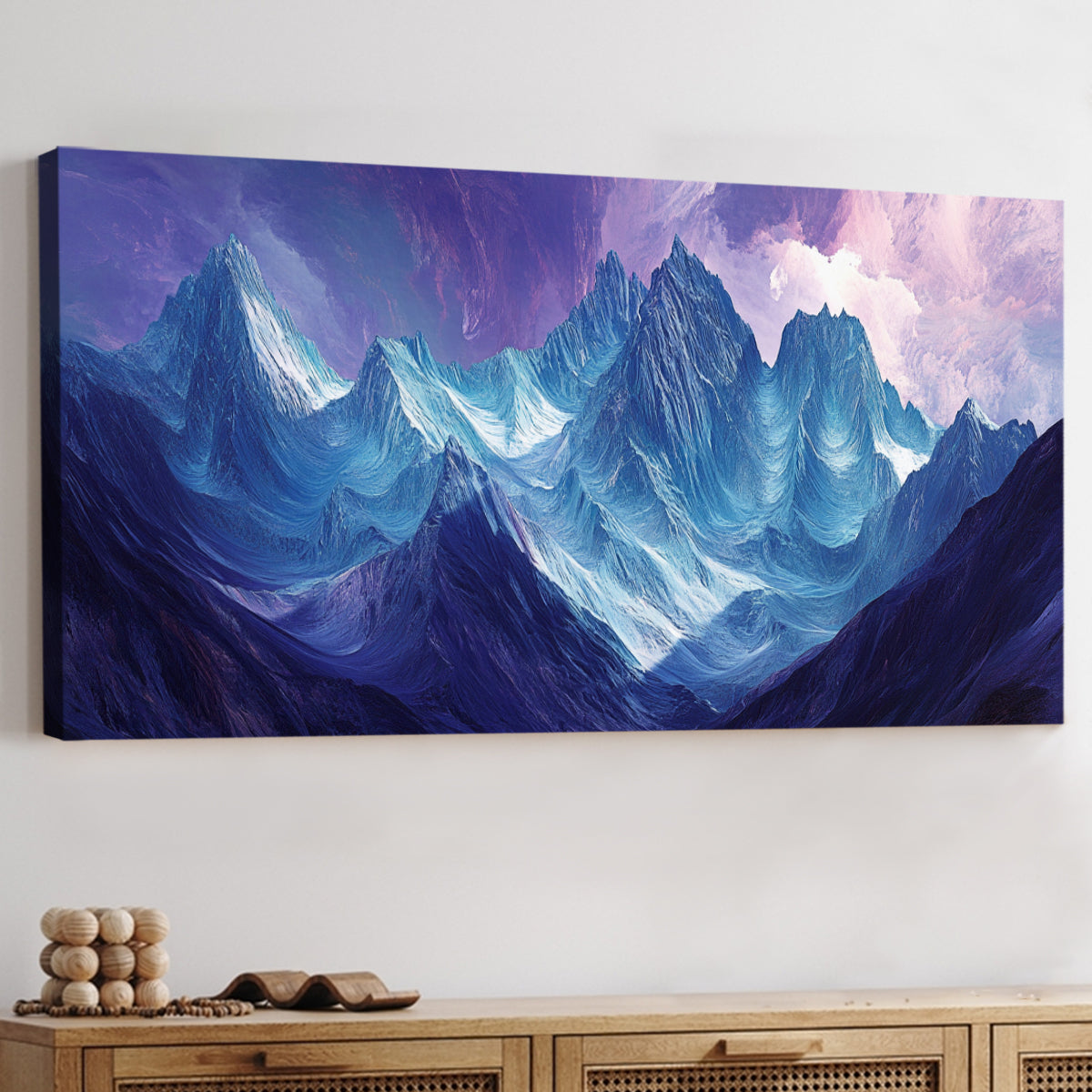 Mystic Mountains Landscape Abstract Canvas Wall Art