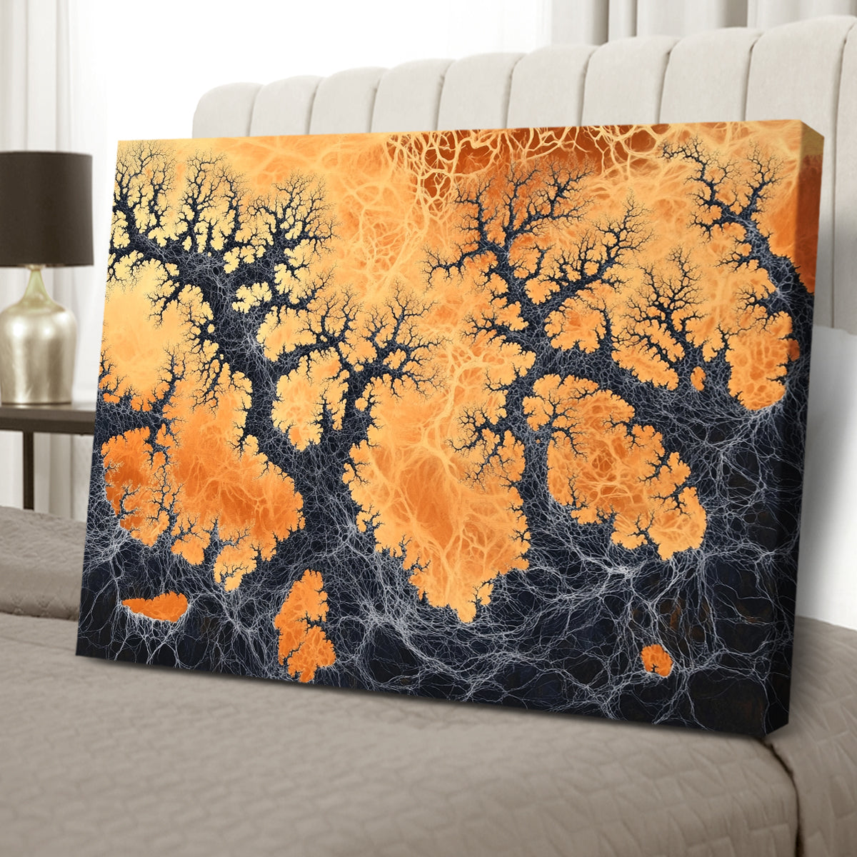 Fiery Roots Dynamic Abstract Canvas Wall Art