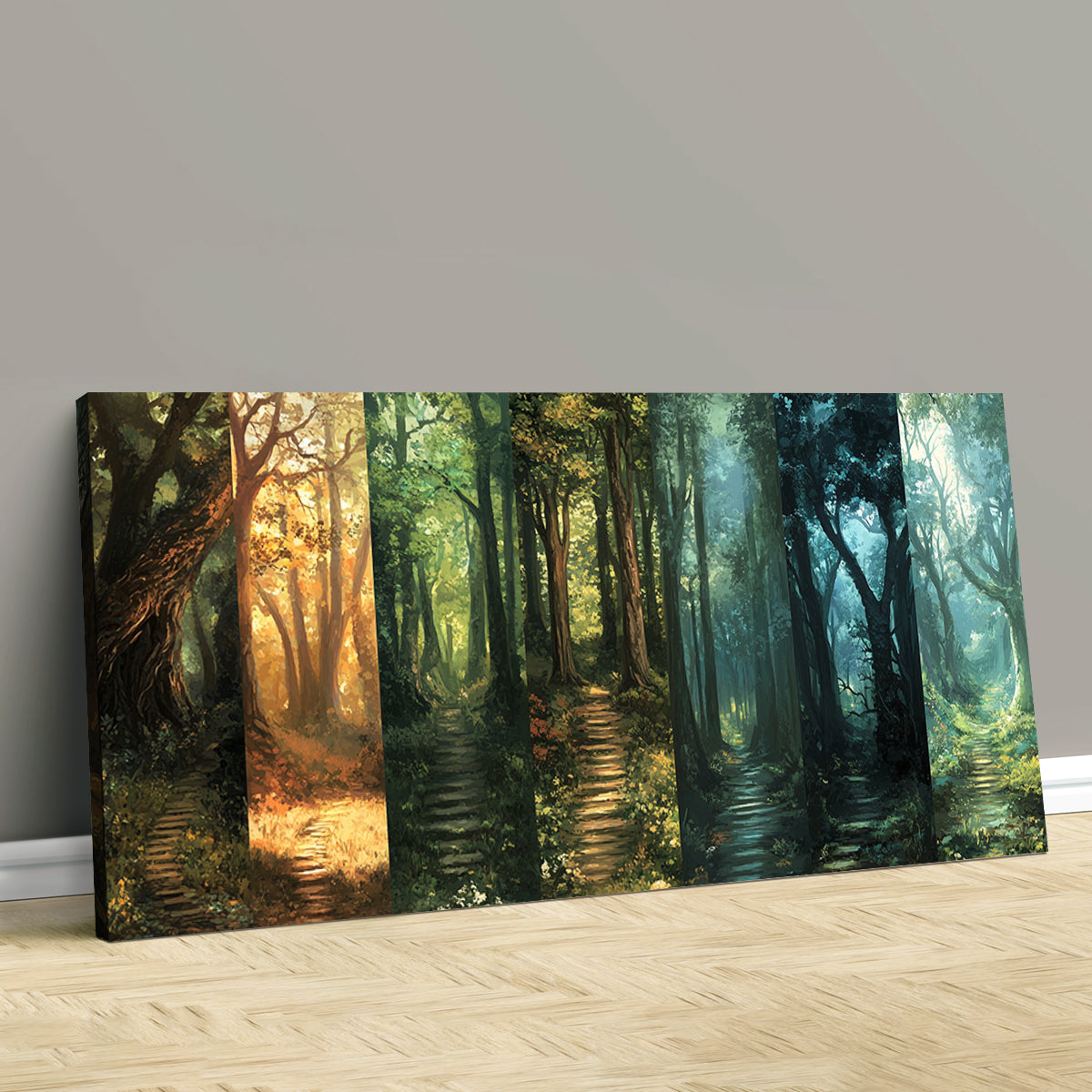 Seasons of the Forest Landscape Abstract Canvas Wall Art