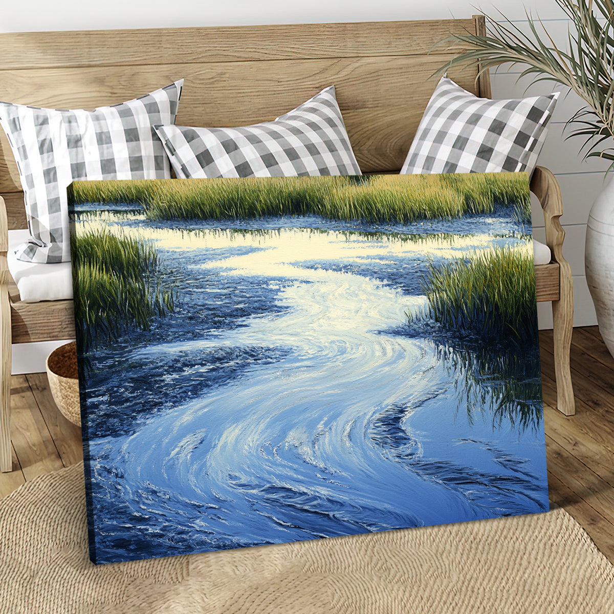 Serene Waters Natural Landscape Abstract Canvas Wall Art