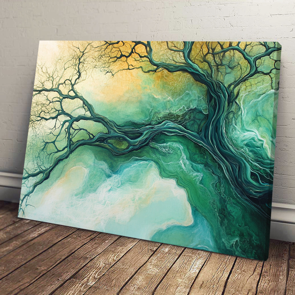 Serene Tree Nature Abstract Canvas Wall Art
