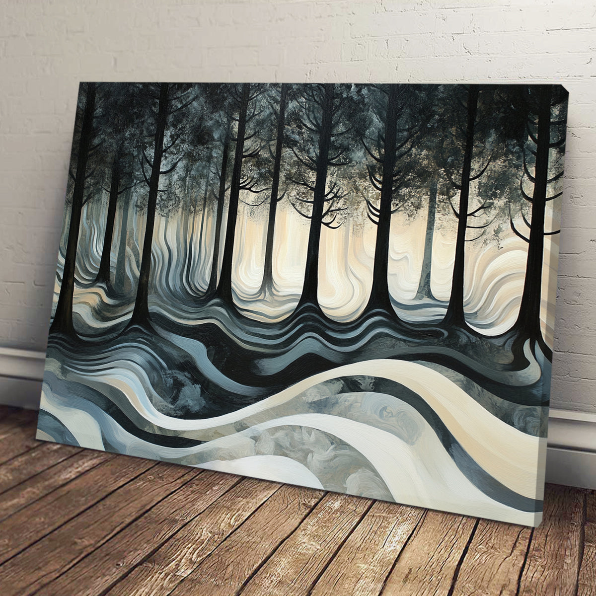 Whispering Woods Nature Abstract Canvas Wall Art for Living Room