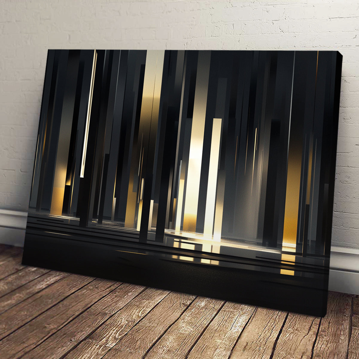 Urban Echoes Futuristic Minimalism Abstract Canvas Wall Art