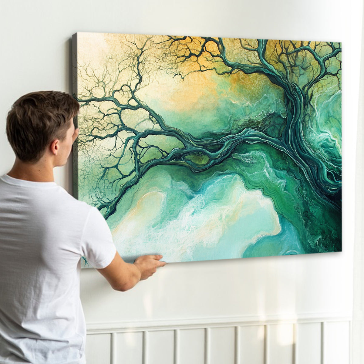 Serene Tree Nature Abstract Canvas Wall Art