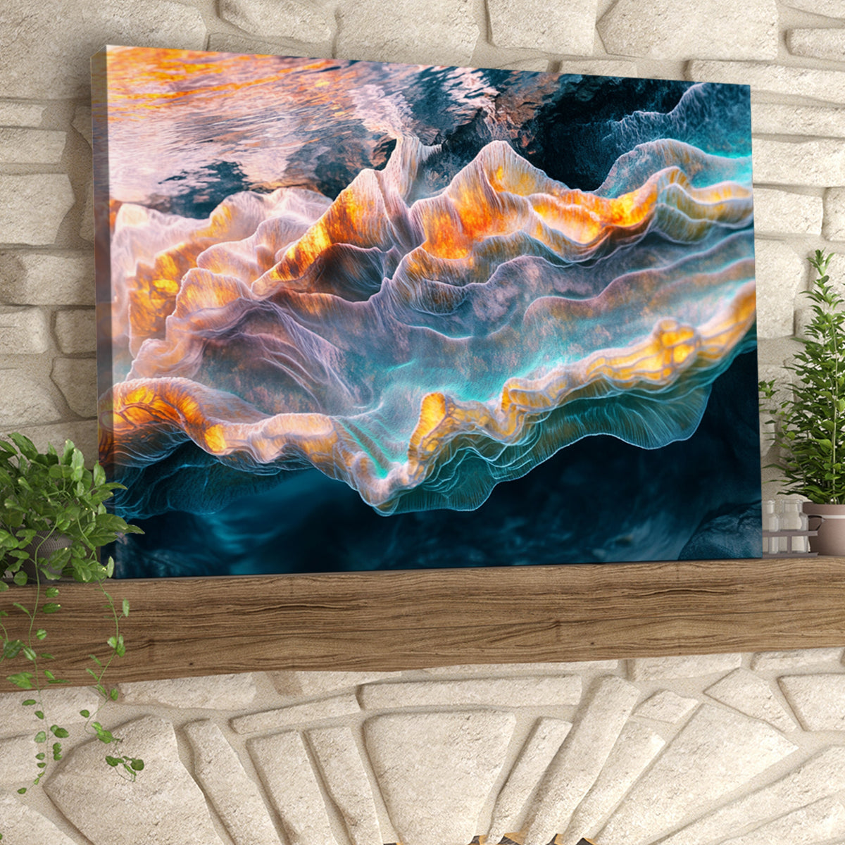 Ocean Whispers Luminous Abstract Canvas Wall Art