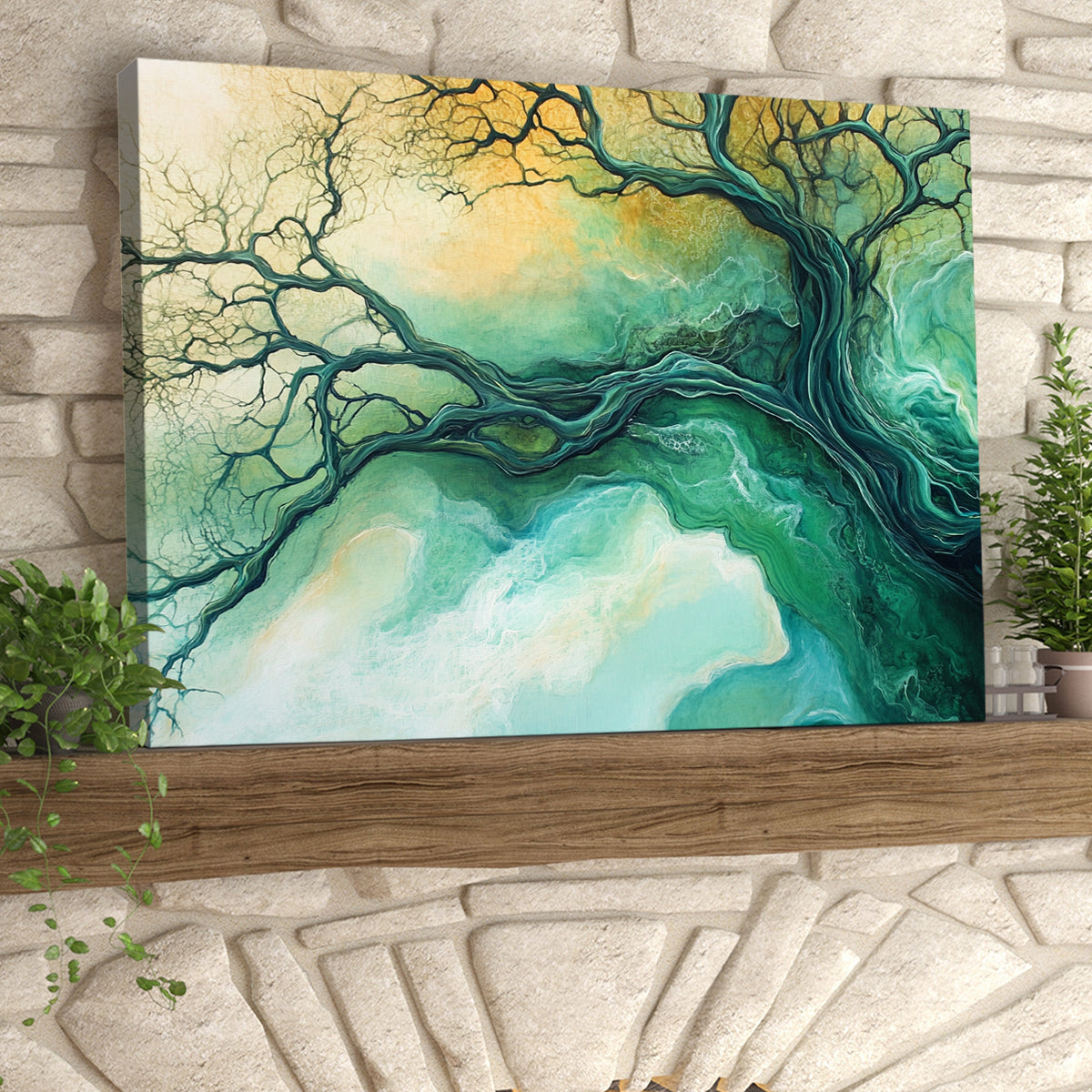Serene Tree Nature Abstract Canvas Wall Art