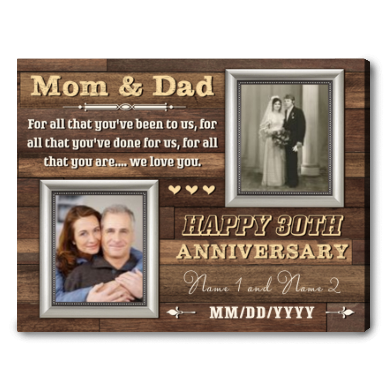 30 Year Anniversary Gift For Parents Customized Wedding Anniversary Gifts