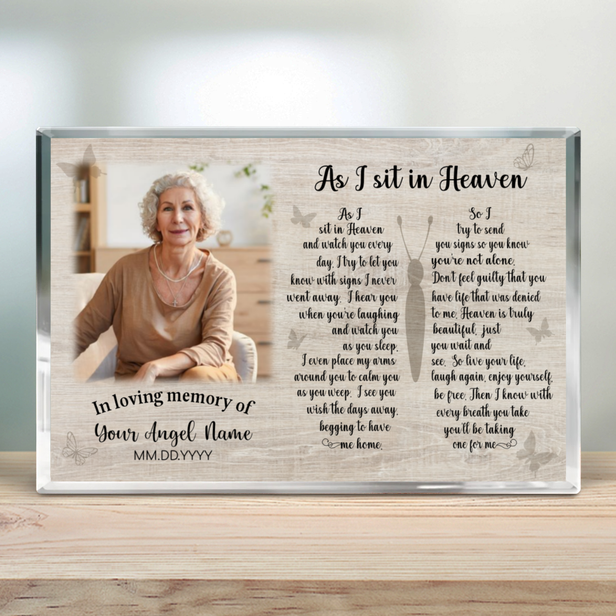 Personalized Memorial Acrylic Plaque Keepsake Photo Gift 