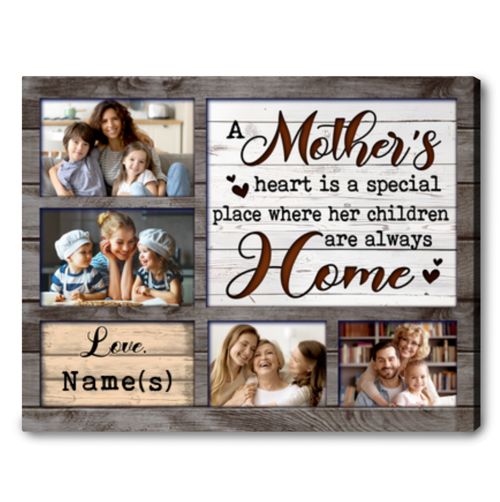 Mothers Day Birthday Gifts For Mom Custom Photos Canvas Wall Art