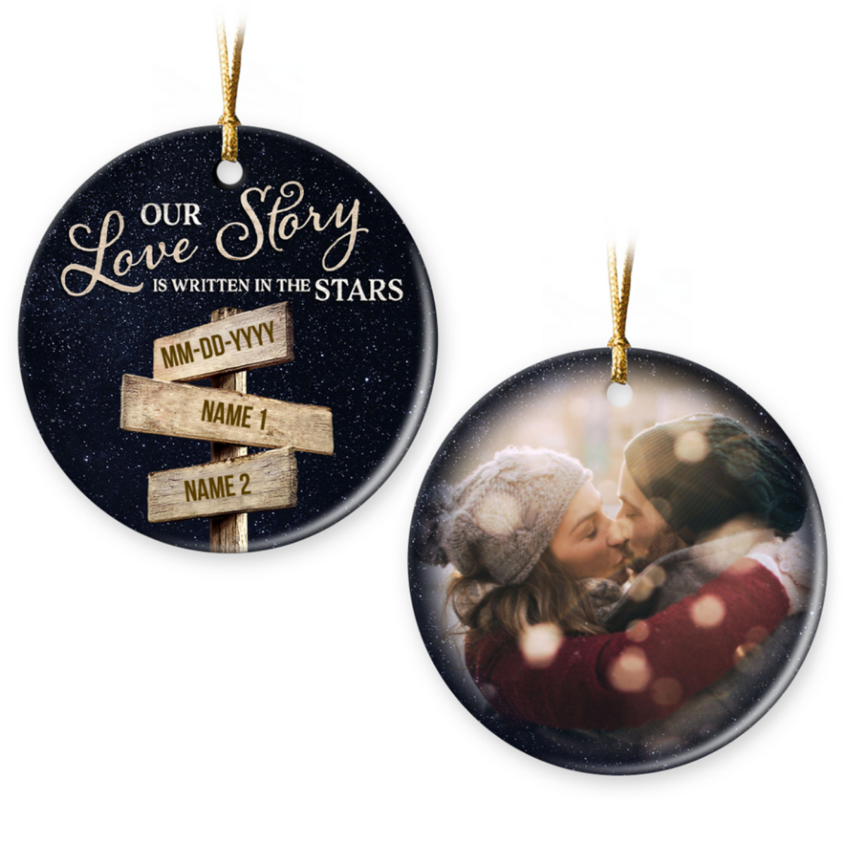 Sentimental Gift For Couples Custom Photo Anniversary Ornament