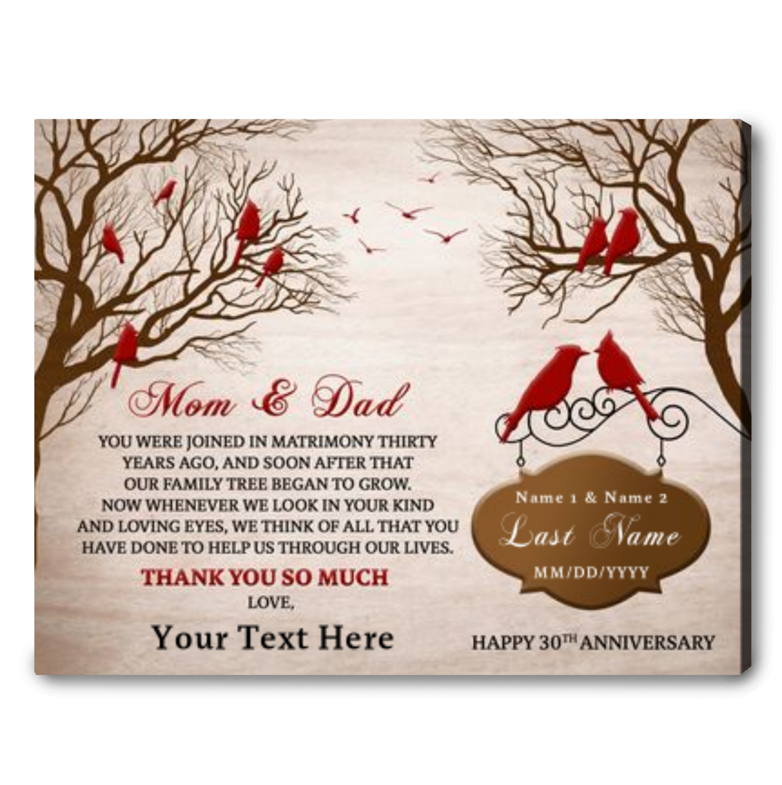 30th Wedding Anniversary Gift For Couple Pearl Wedding Anniversary Gift For Parents