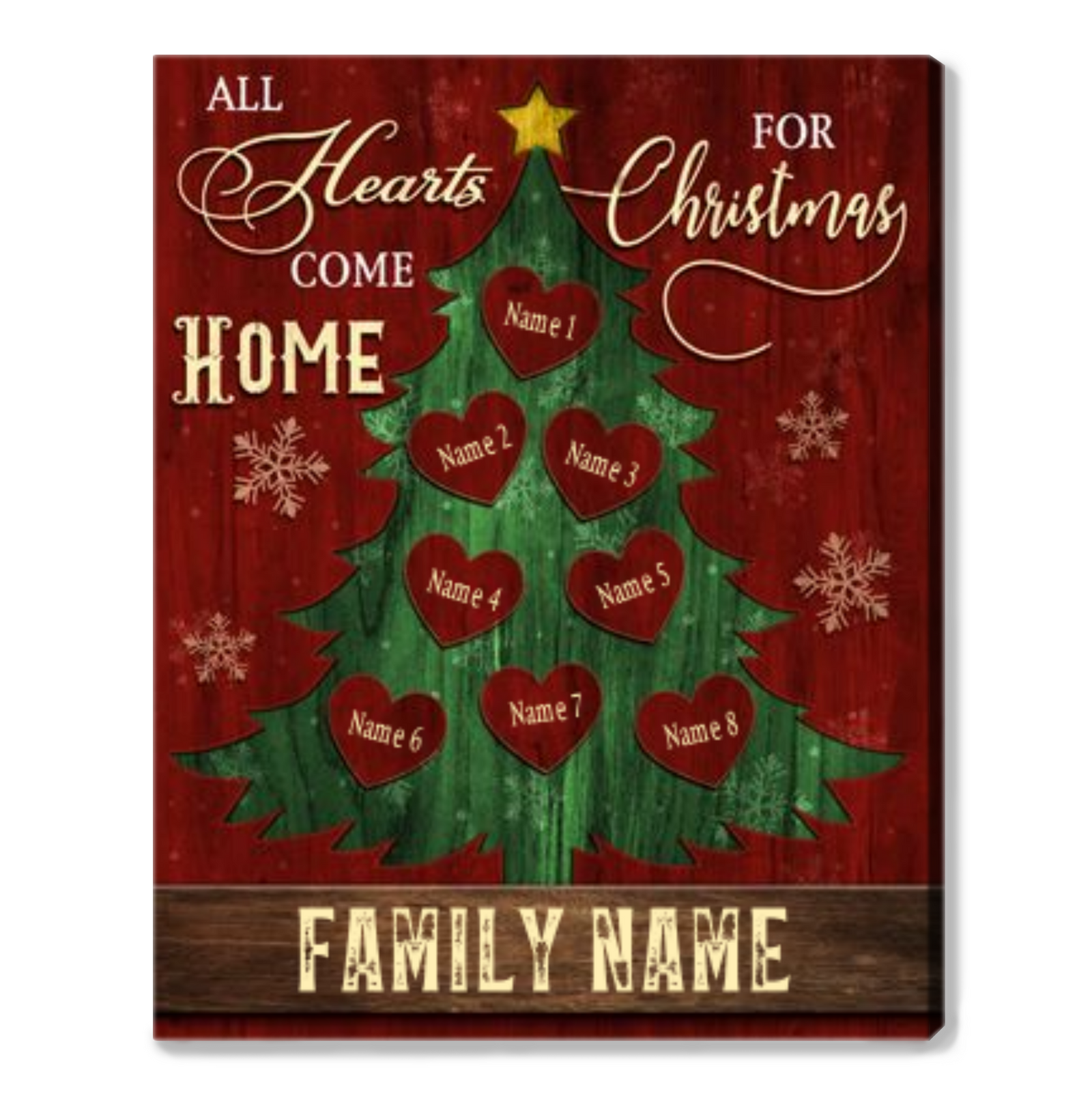 Personalized Christmas Canvas Meaningful Xmas Gift For Family