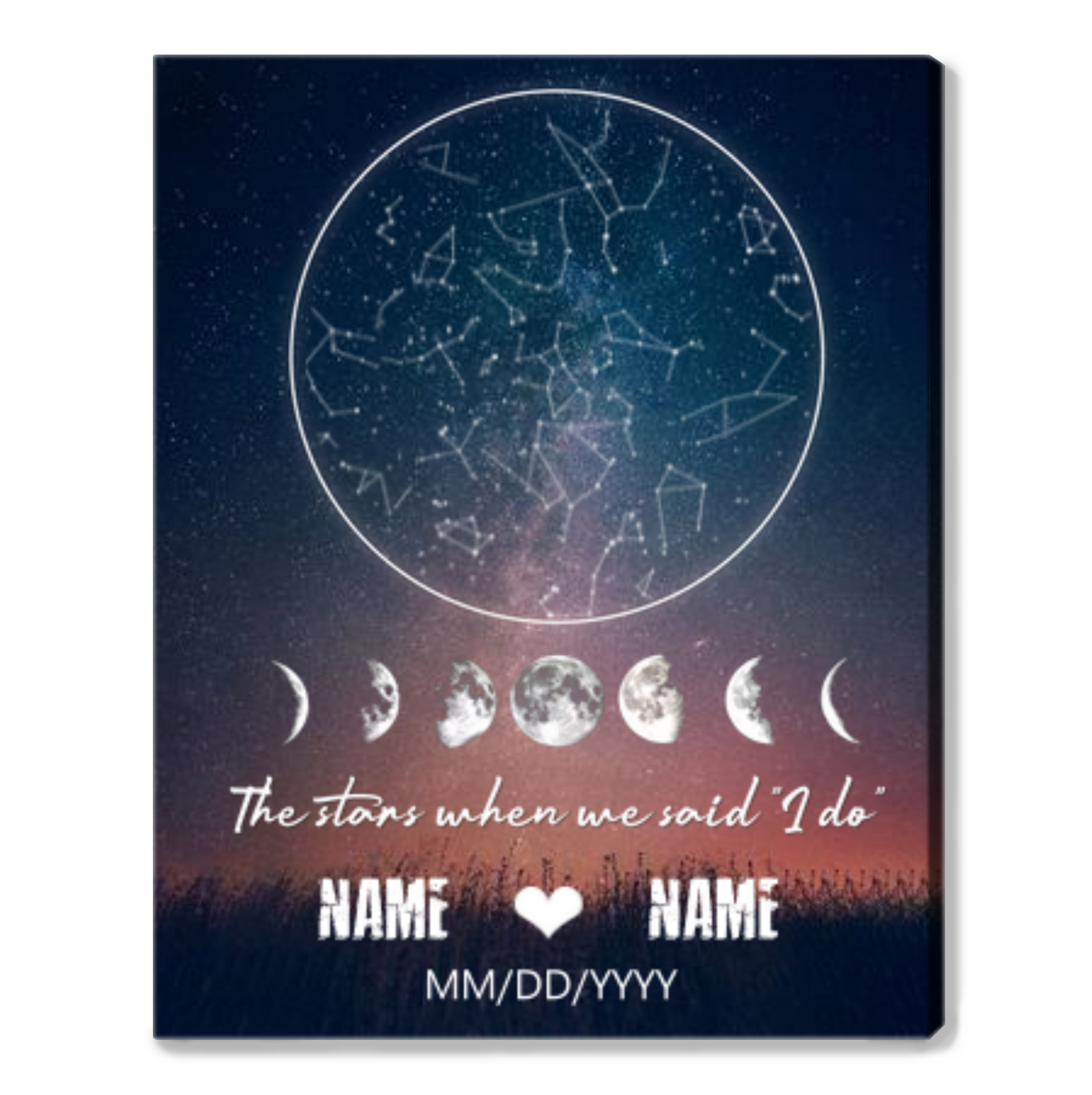 Personalized Night Star Map Canvas Wall Art For Couple Unique Gift For Couple The Night We Said I Do