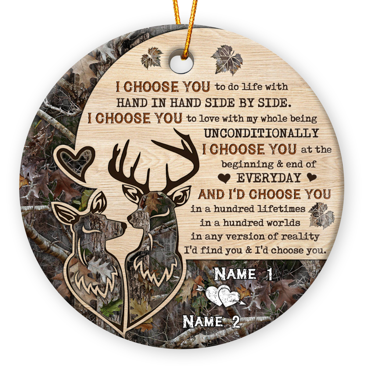 Keepsake Gift For Lovers And Newlywed Custom Anniversary Couple Ornament