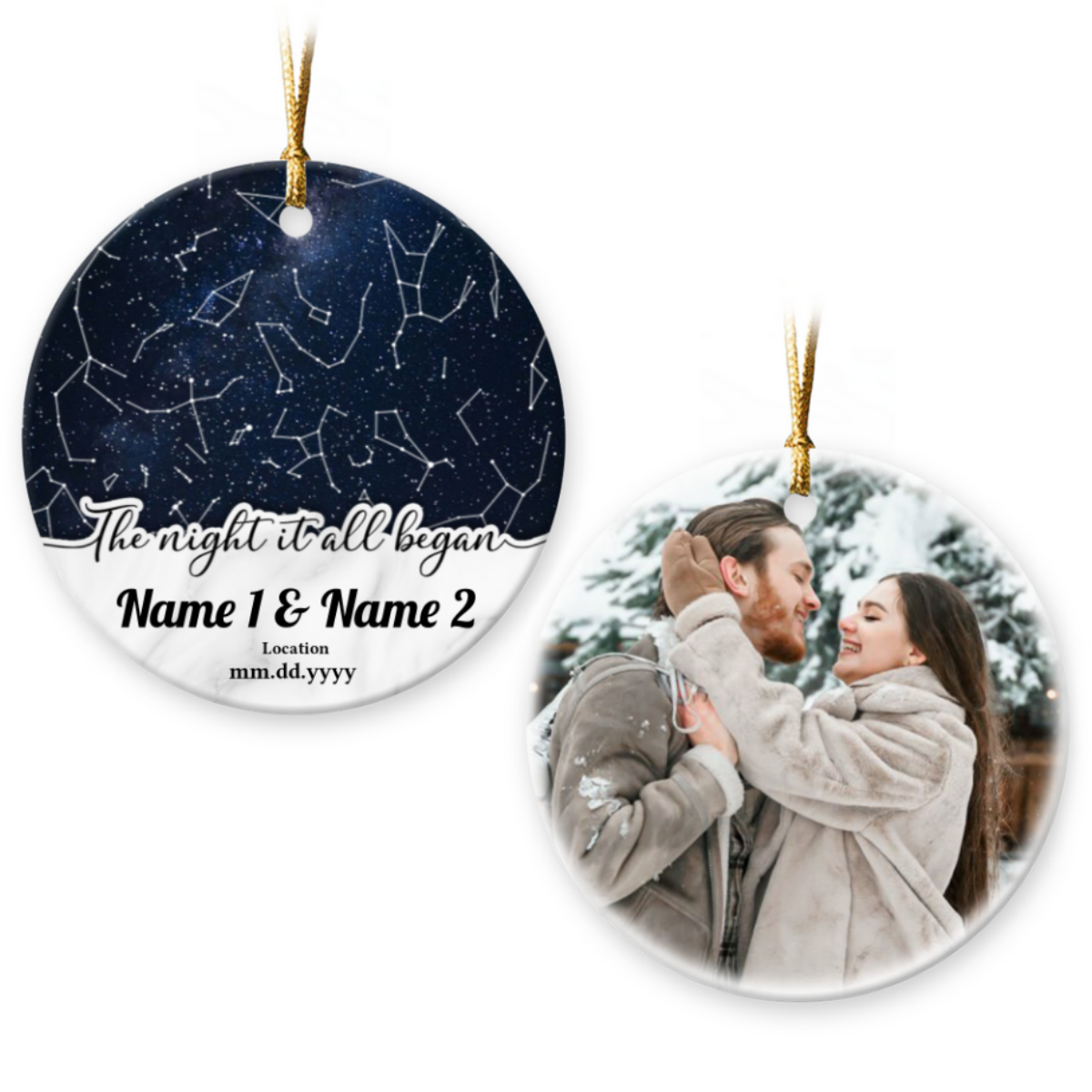 Custom Star Map Ornament Christmas Gift For Him For Her