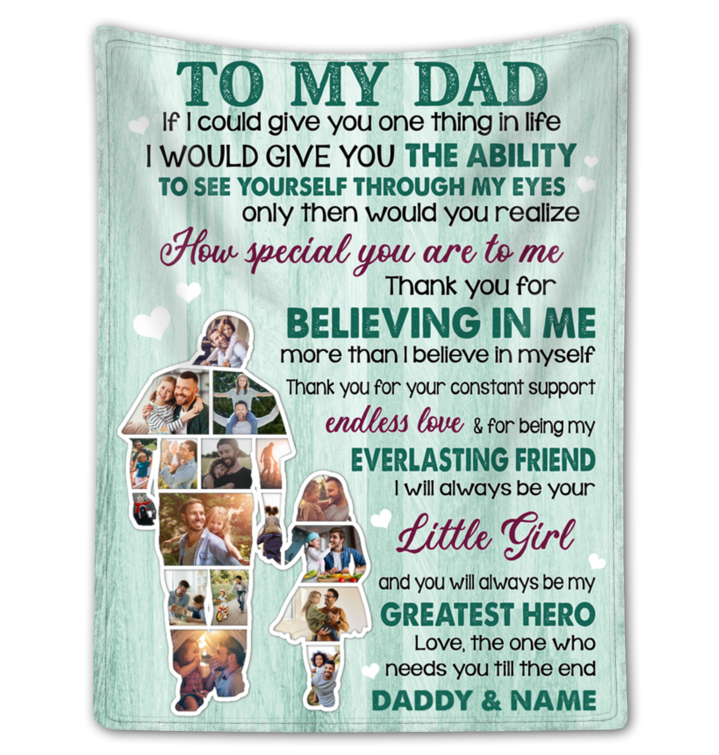 Custom To My Dad Fleece Blanket Unique Father's Day Gift From Daughter