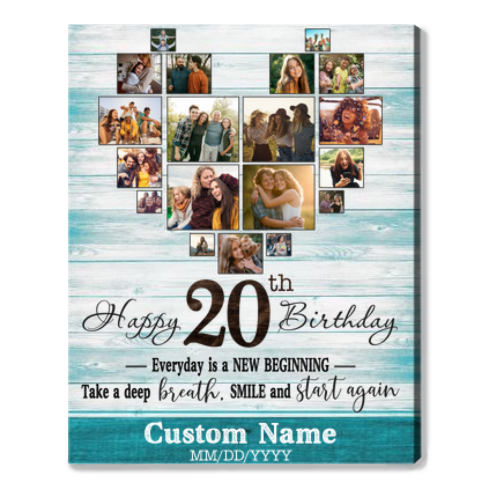 Personalized 20th Birthday Gift Idea Photo Canvas Print For 20th Birthday