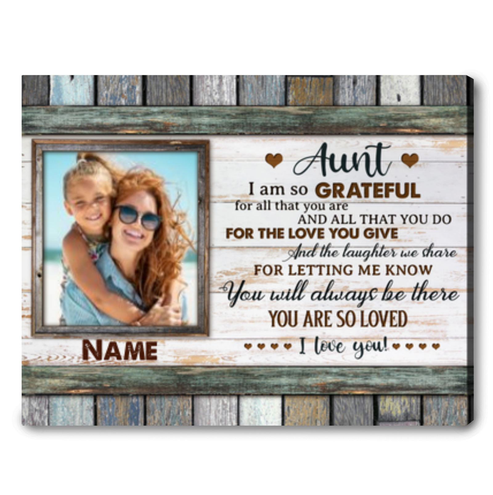 Customized Gift For Aunt Idea From Niece Canvas Print Wall Decor For Aunt