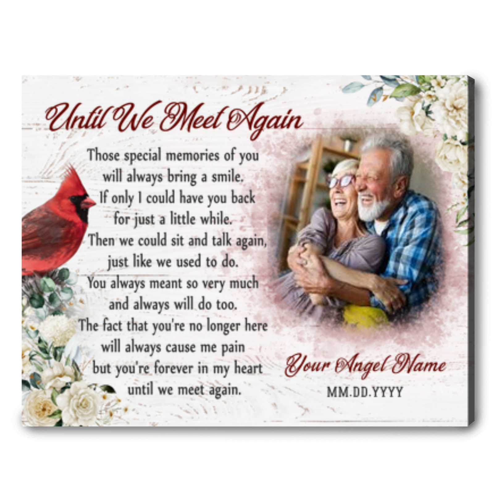 Personalized Memorial Canvas With Picture In Loving Memory Wall Art