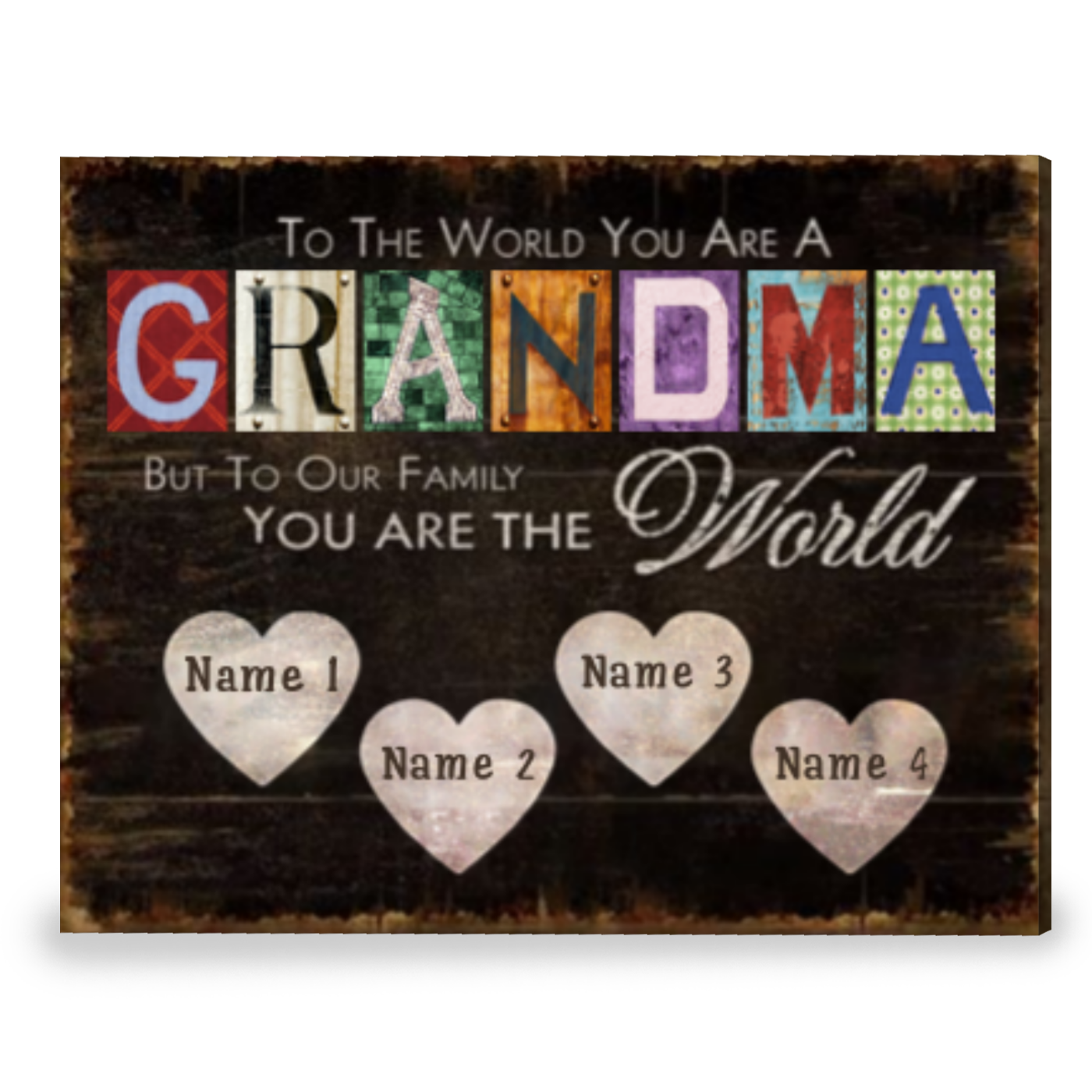 Grandma Personalized Gift Mother's Day Gift For Grandma Canvas Print