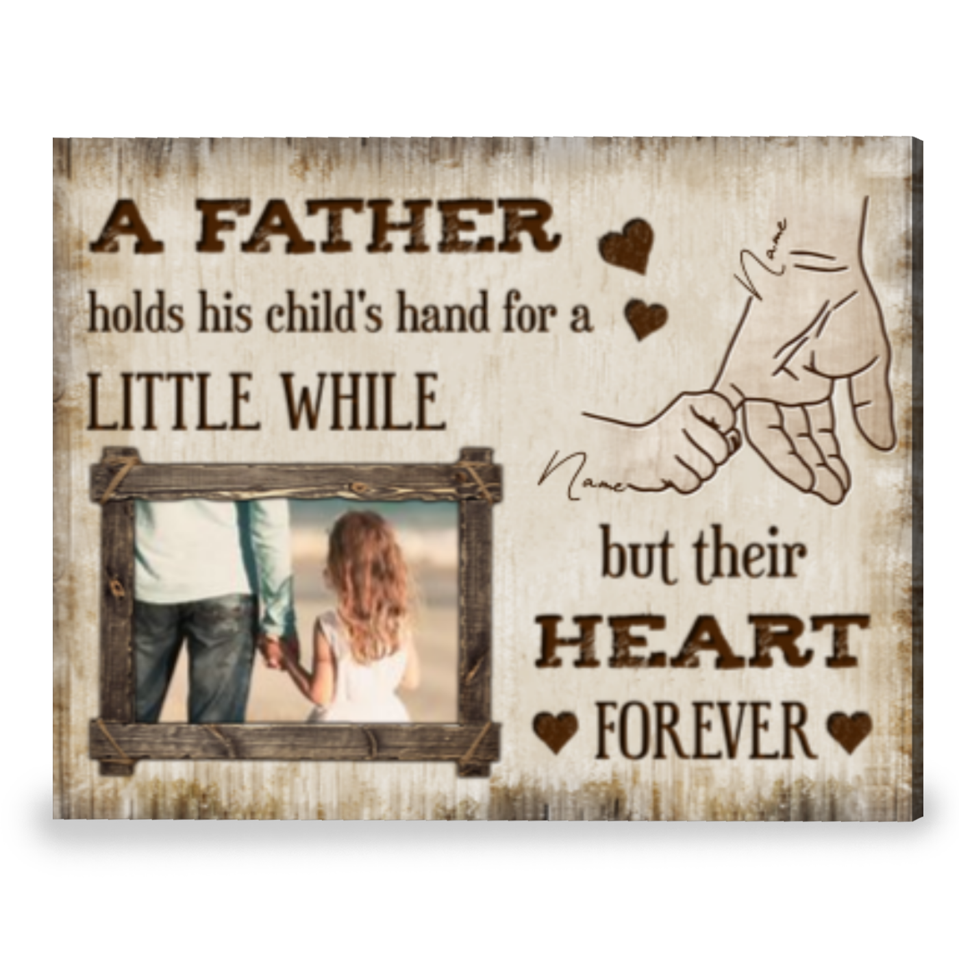 Unique Dad Gift Personalized With Meaningful Quote Photo Gift 