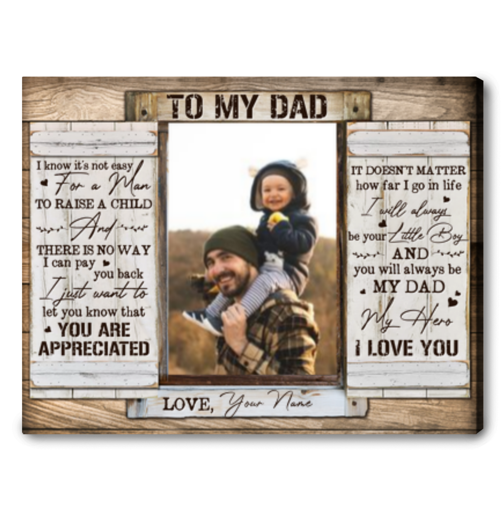 Meaningful Father's Day Gift For Dad From Son Canvas Wall Art