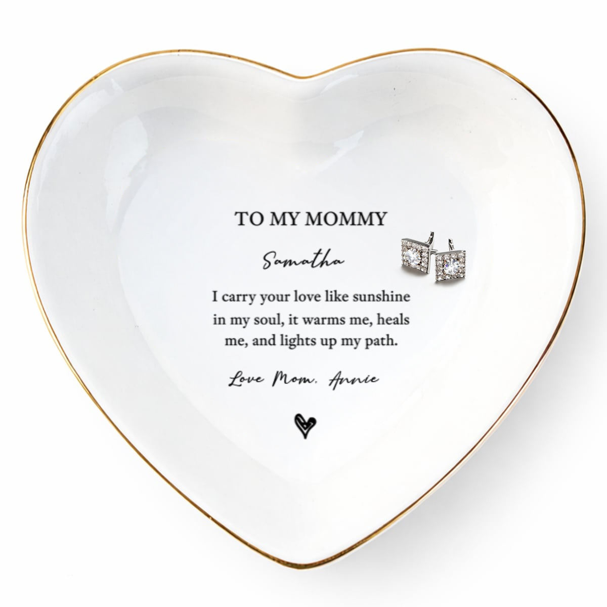 A Mother’s Love Custom Name Jewelry Dish Gift For Mom