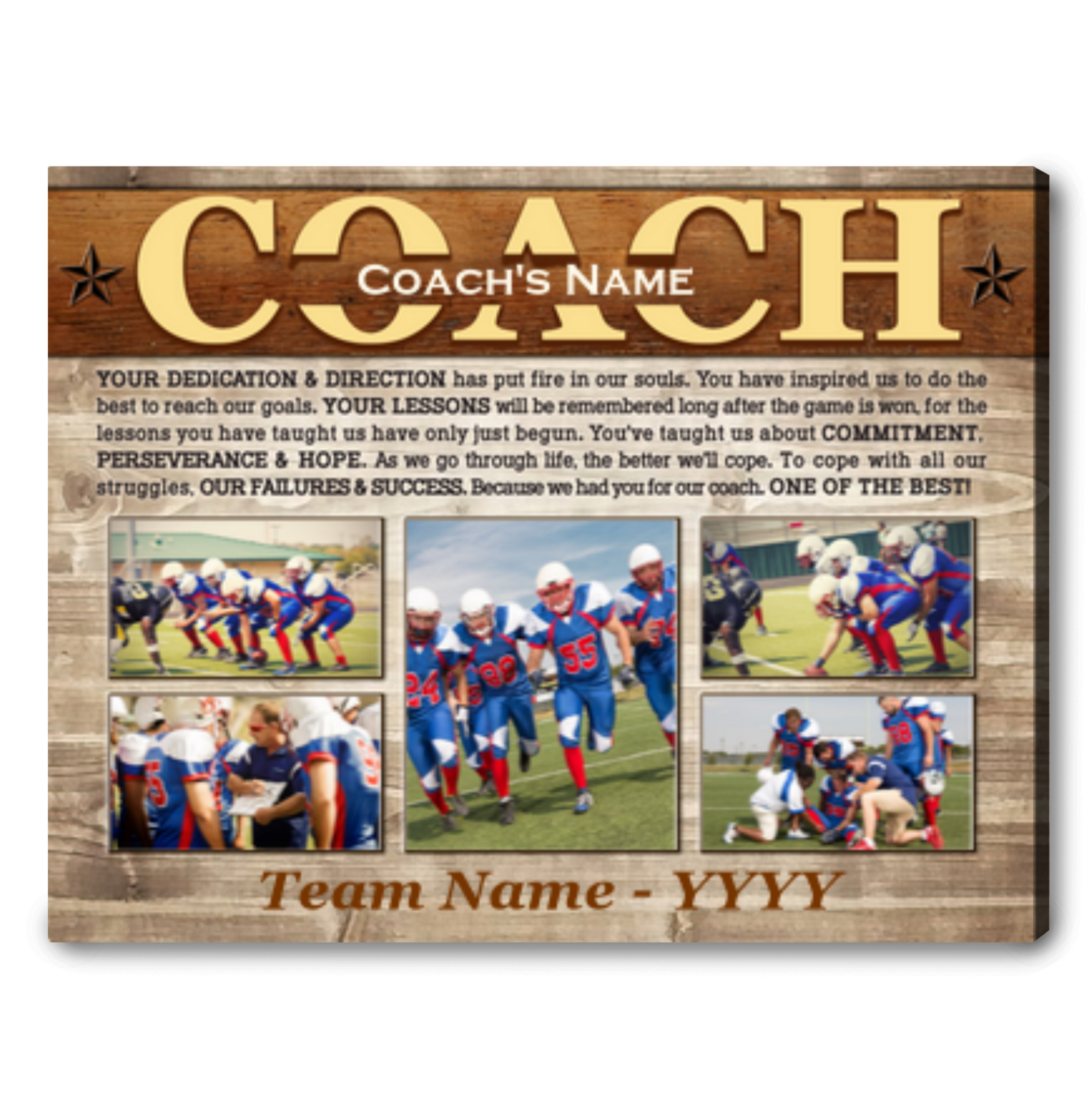 Custom Thank You Coach Gift From Team Gift Idea For Mentor Canvas Print 