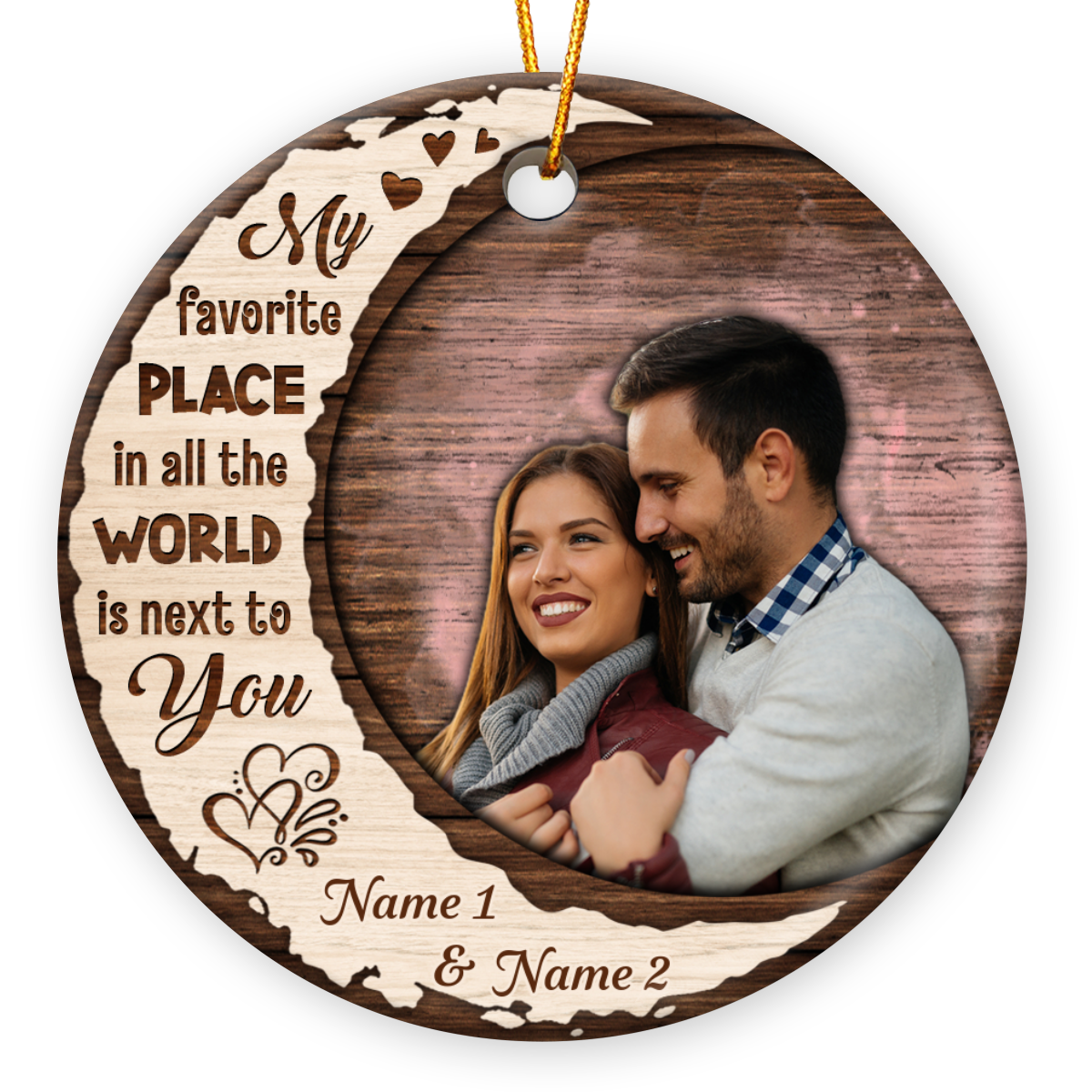 Custom Couple Photo Ornaments For Christmas Keepsake Gift For Lovers