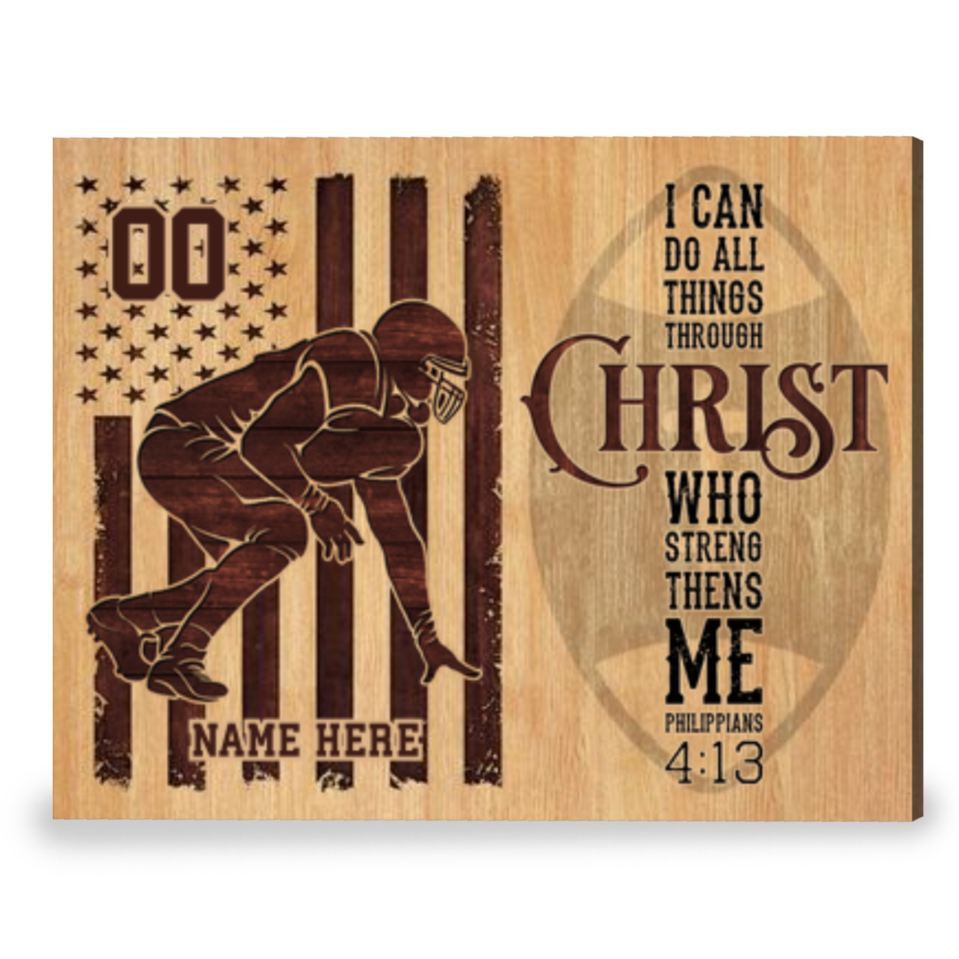 Personalized Gifts for Football Lovers Christ Canvas Print Wall Art
