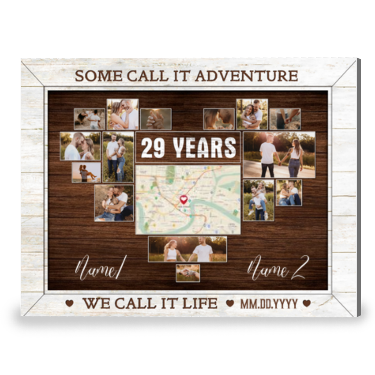 Unique 29th Anniversary We Call It Life Custom Photos Canvas Print