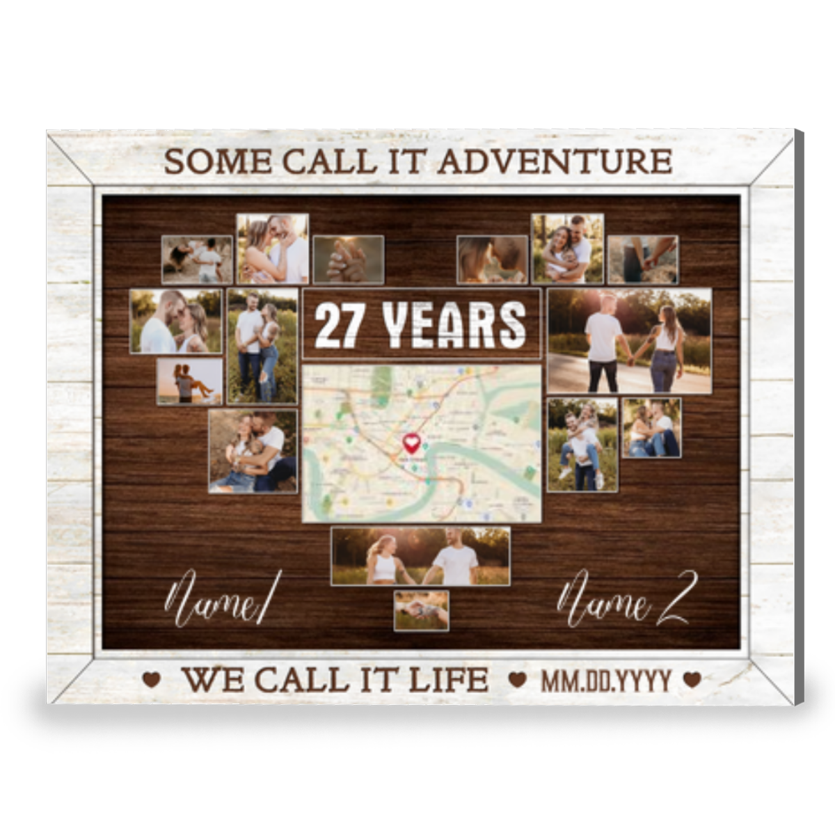 Unique 27th Anniversary We Call It Life Custom Photos Canvas Print