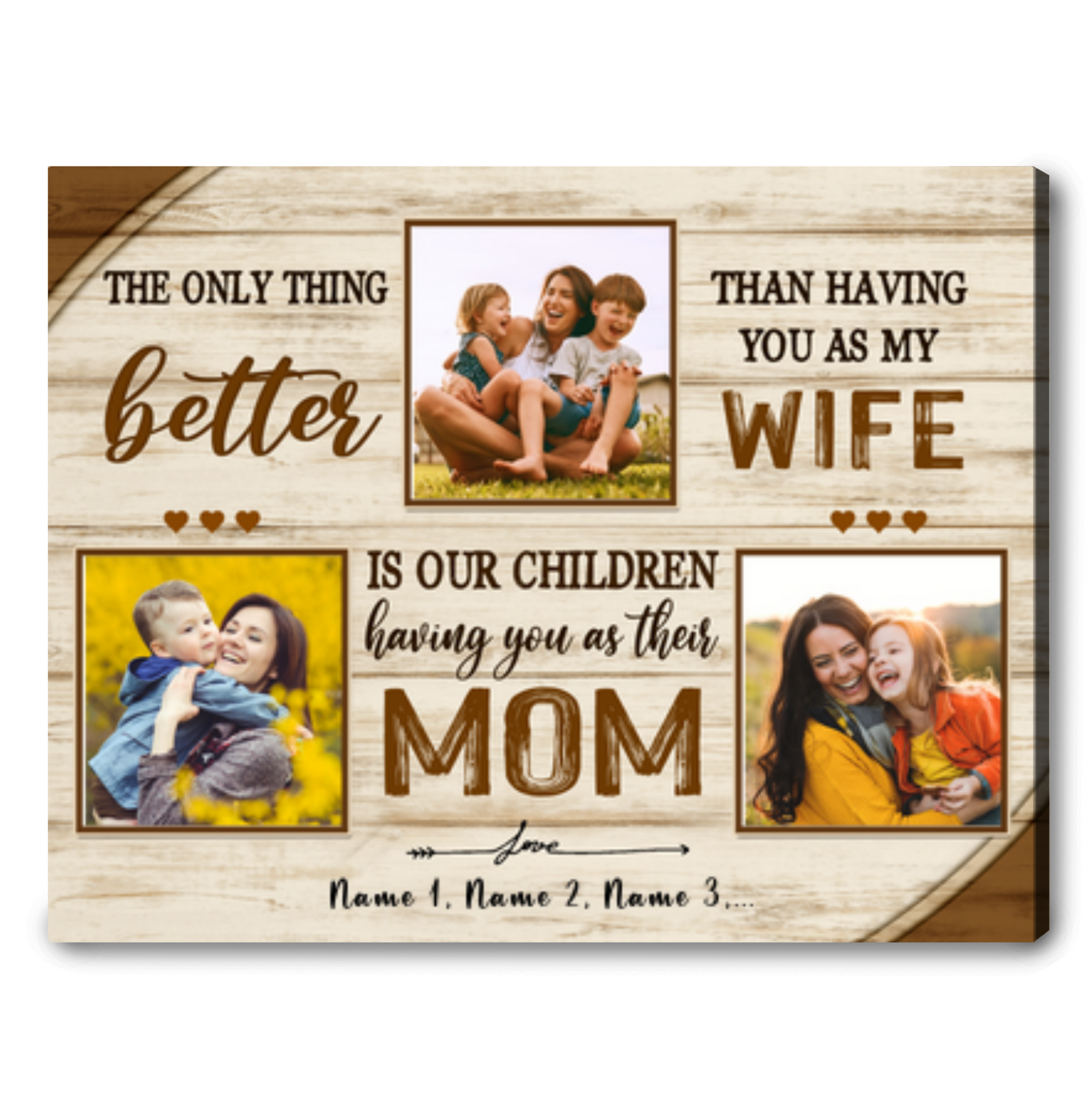 Best Mother's Day Gift For Wife Personalized Photo Canvas Print